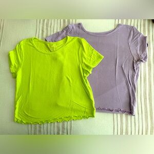 American eagle green and purple crop tops (set of 2)